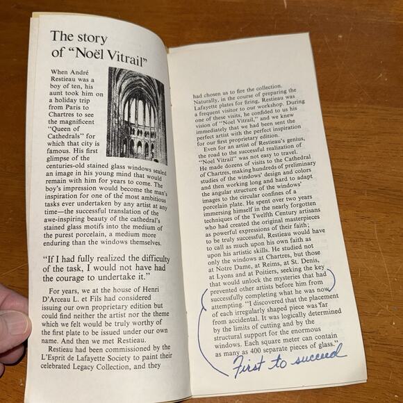 Limoges D'Arceau Noel Vitrail Dans La Creche Plate 1976 Christmas Box Cert Auth - Picture 5 of 16